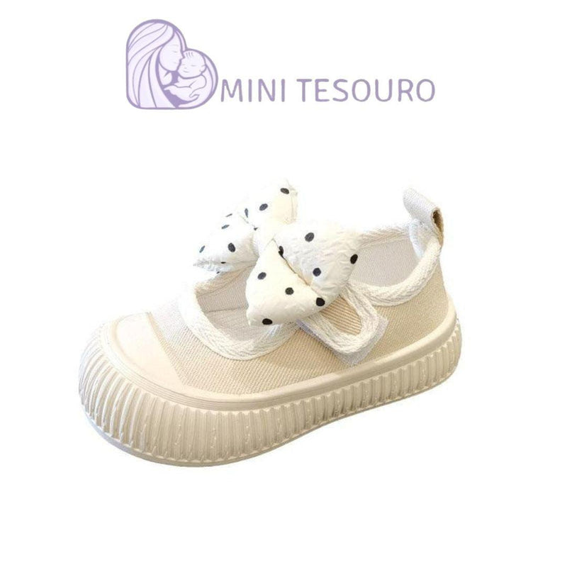 Sapatos bebê feminino lacinho e bolinhas de fundo macio anti-chute 7d8a6a-f6.myshopify.com