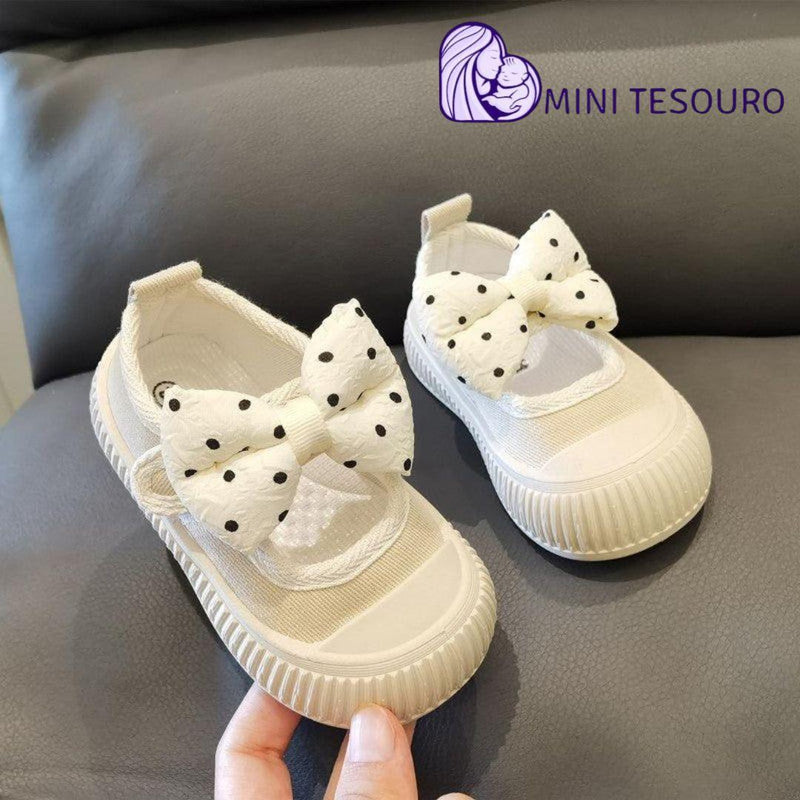 Sapatos bebê feminino lacinho e bolinhas de fundo macio anti-chute 7d8a6a-f6.myshopify.com