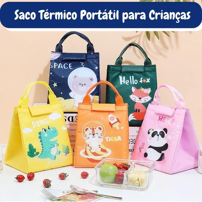 Saco térmico portátil para crianças Cartoon isolado Cooler Bento Pouch Mini tesouro