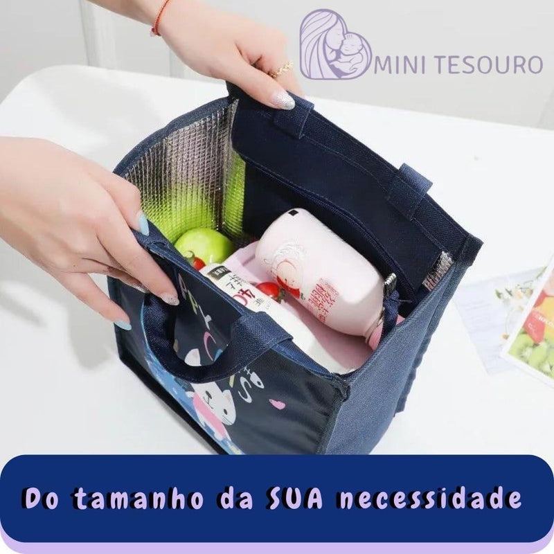 Saco térmico portátil para crianças Cartoon isolado Cooler Bento Pouch Mini tesouro