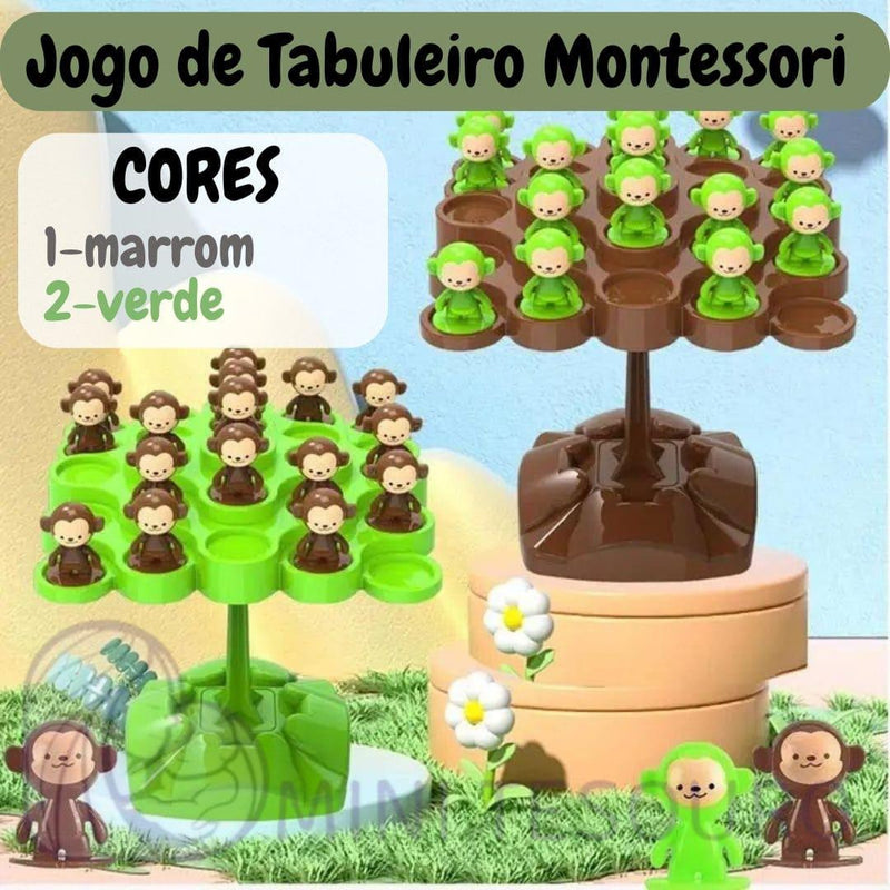 Tabuleiro Montessori - Equilibrando Macacos Mini tesouro