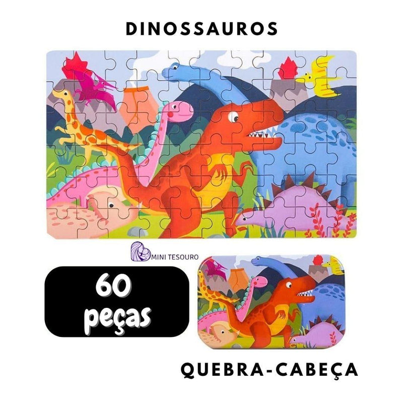 Quebra-cabeças Infantis, Jogos Montessori, Animais De Desenho Animado, Veículos, Dinossauros, Brinquedos Educativos Infantis, 60 Peças 7d8a6a-f6.myshopify.com