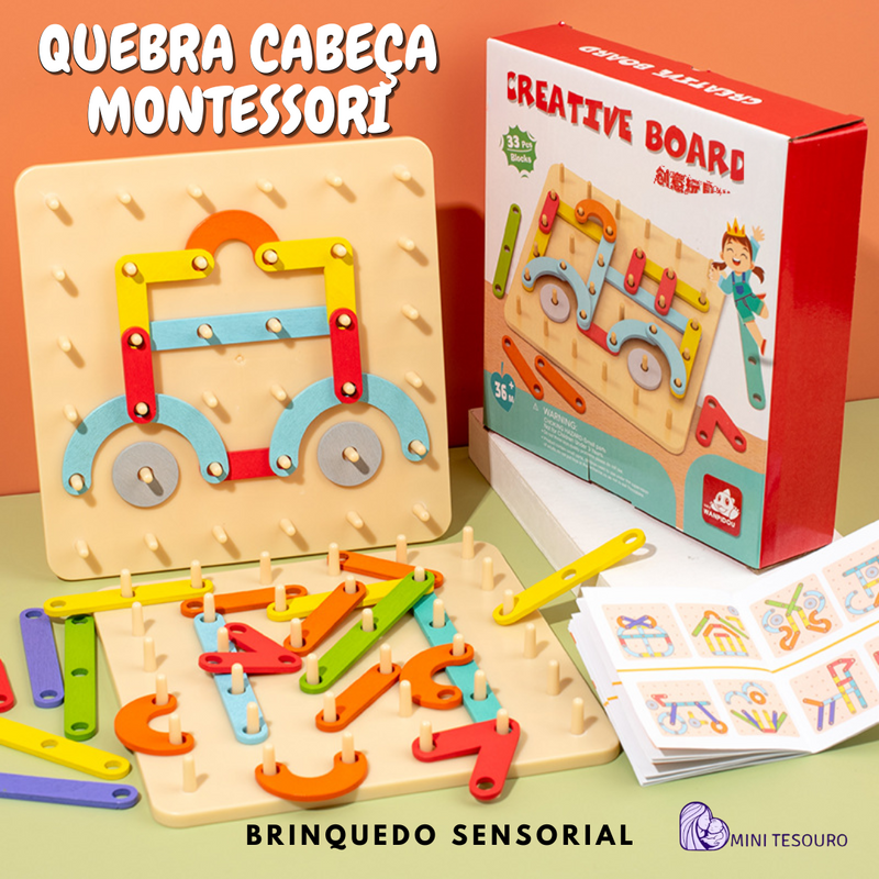 Quebra-cabeça Montessori Formas Mágicas Brinquedo Educativo