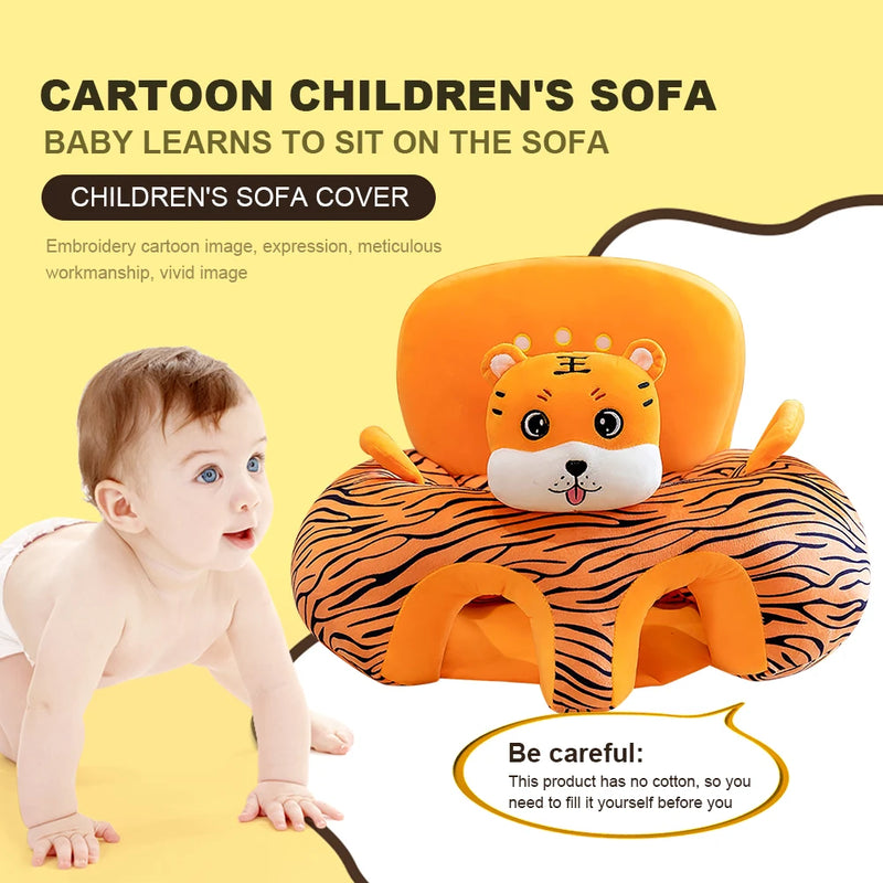 Cute Cartoon Animal Kids Chair Cushion Seat Cover Safety Soft Plush Baby Support Seat Case Learning To Sit Comfort for Toddlers