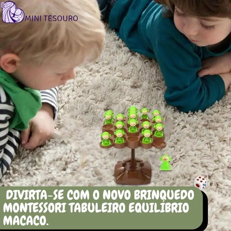 Tabuleiro Montessori - Equilibrando Macacos Mini tesouro